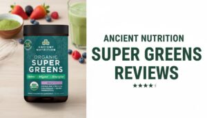 create a featured image using the image provided for an article titled "ancient nutrition super greens reviews"