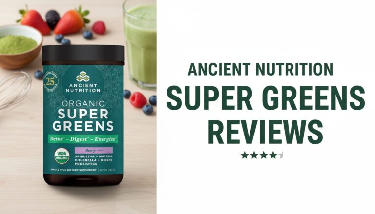 create a featured image using the image provided for an article titled "ancient nutrition super greens reviews"